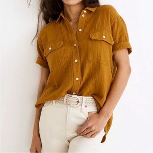 Madewell Mustard Button Down Shirt